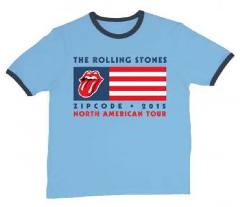 Rolling Stones - Zc15 Usa Ringer Blue (T-Shirt Bambino Tg. M)