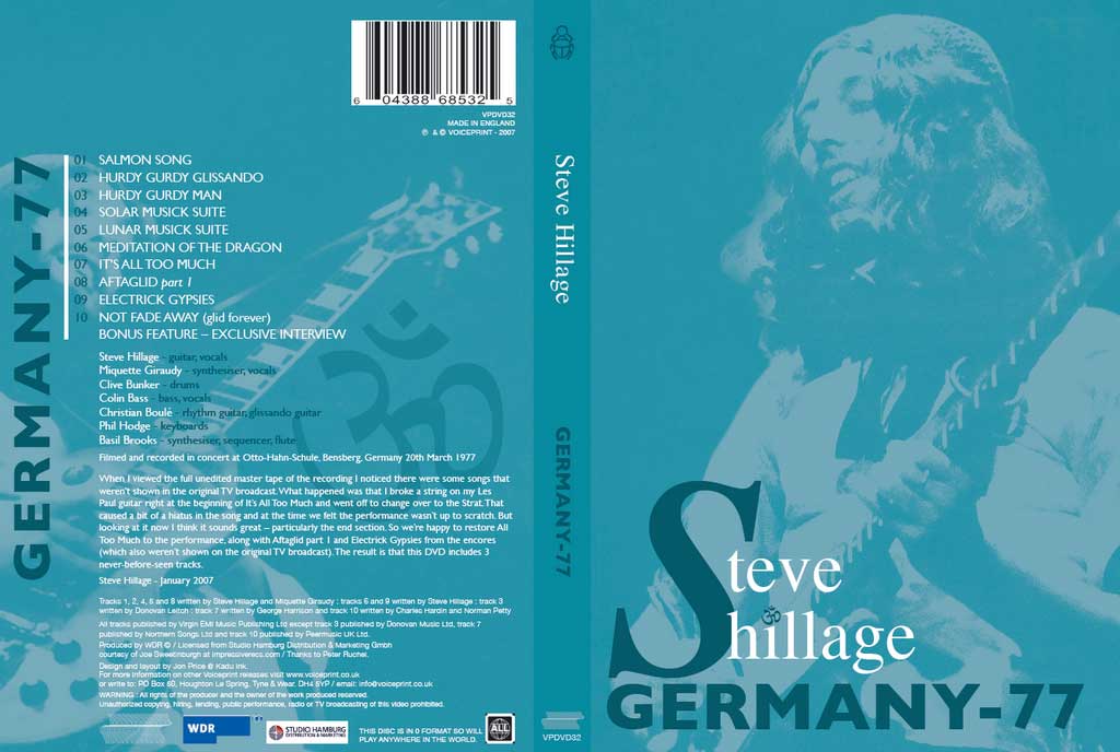 Steve Hillage - Germany 1977 - DVD