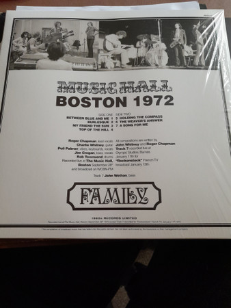 Family - Music Hall Boston 1972 - LP